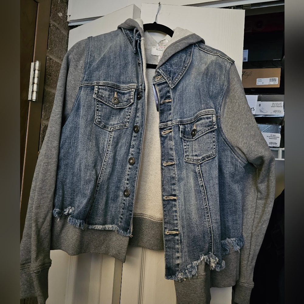COPY - NWT Torrid Size 2, Distressed DENIM Jacket with hood